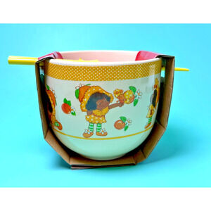 Strawberry Shortcake Orange Blossom Ramen Bowl w/ Spoon & Chopsticks Set NWT NEW
